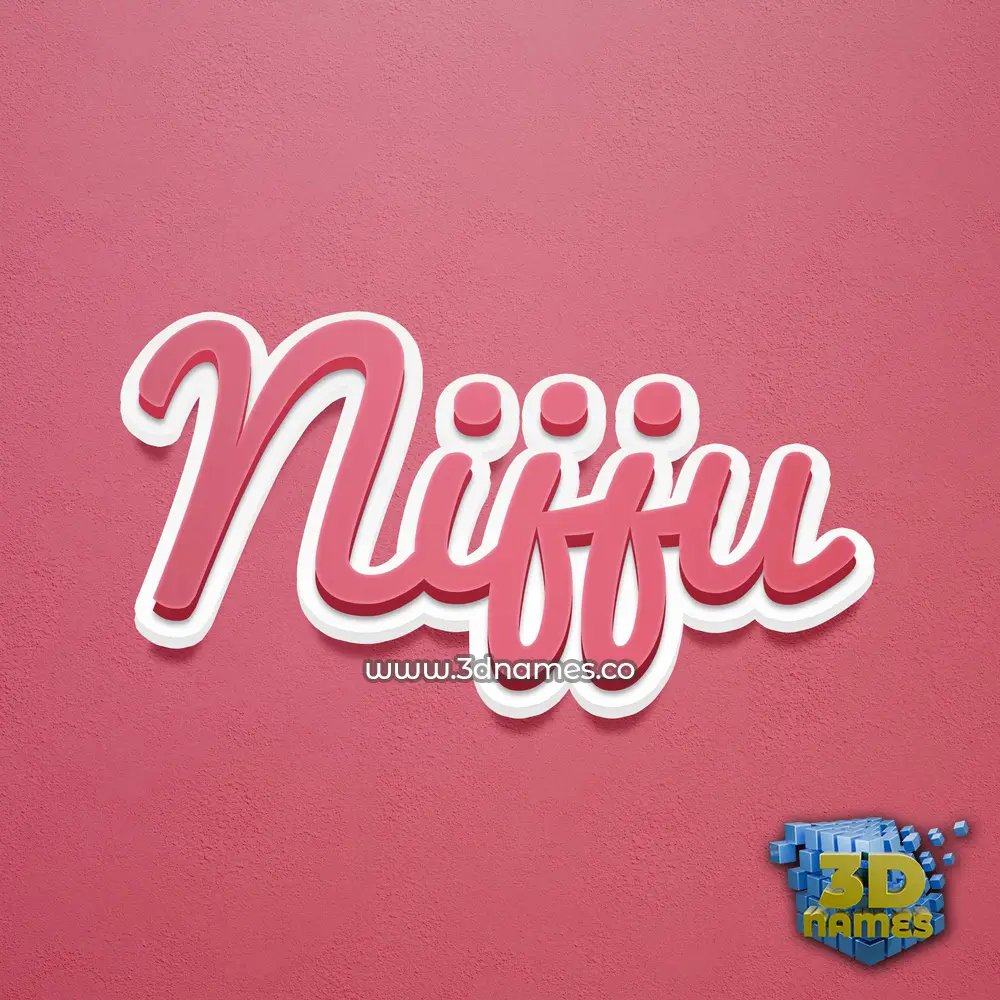 nijju in Red Scribble style - 3D name wallpaper