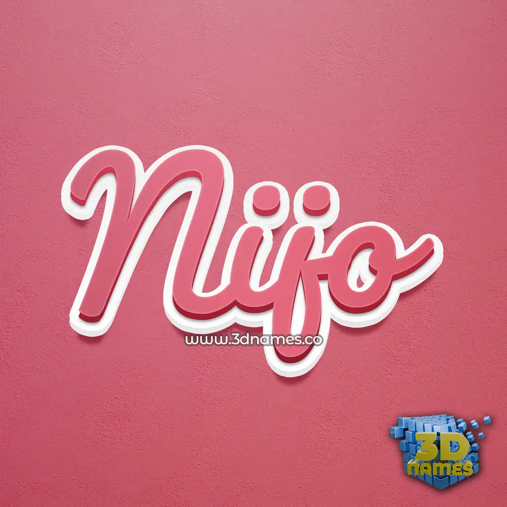 nijo in Red Scribble style - 3D name wallpaper