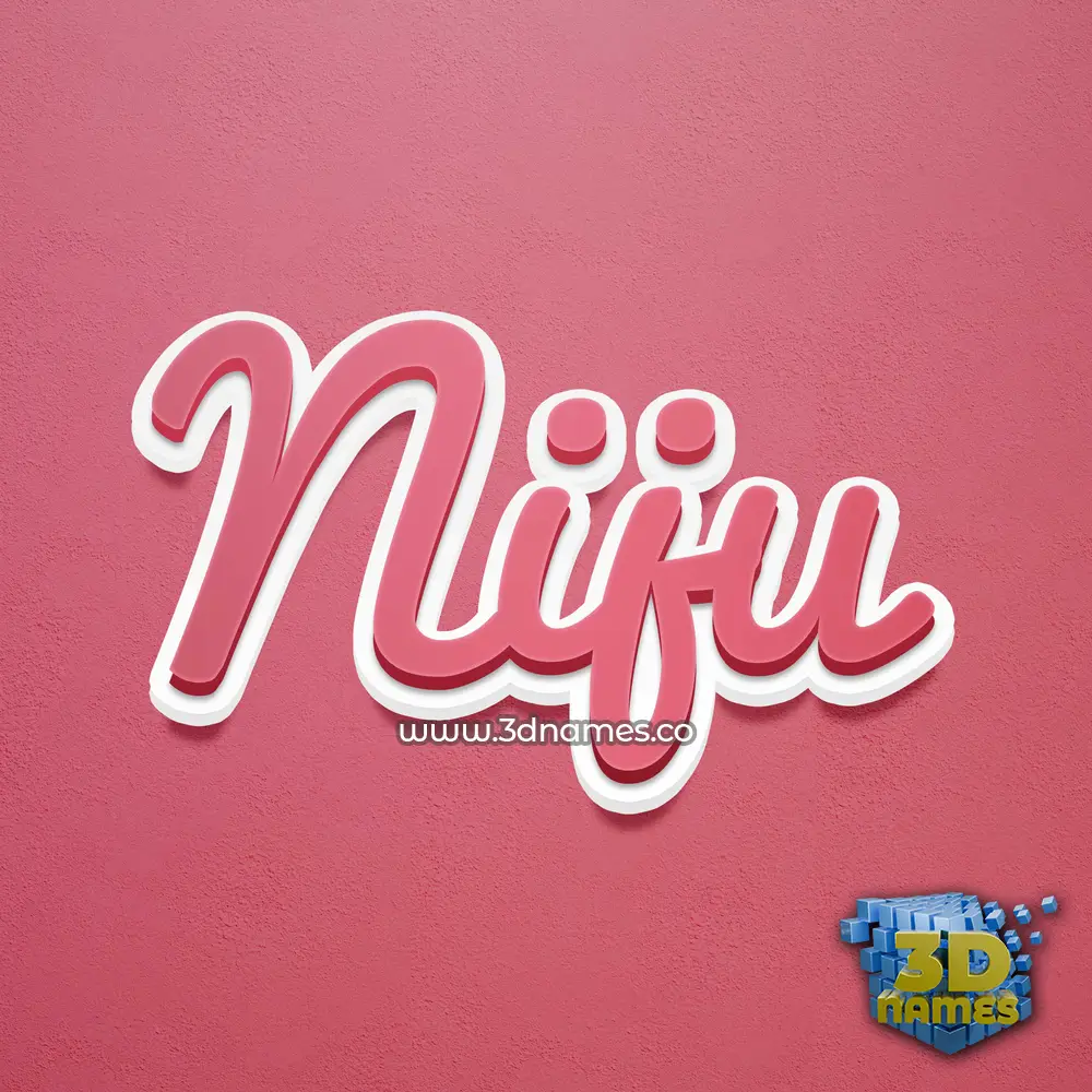 niju in Red Scribble style - 3D name wallpaper