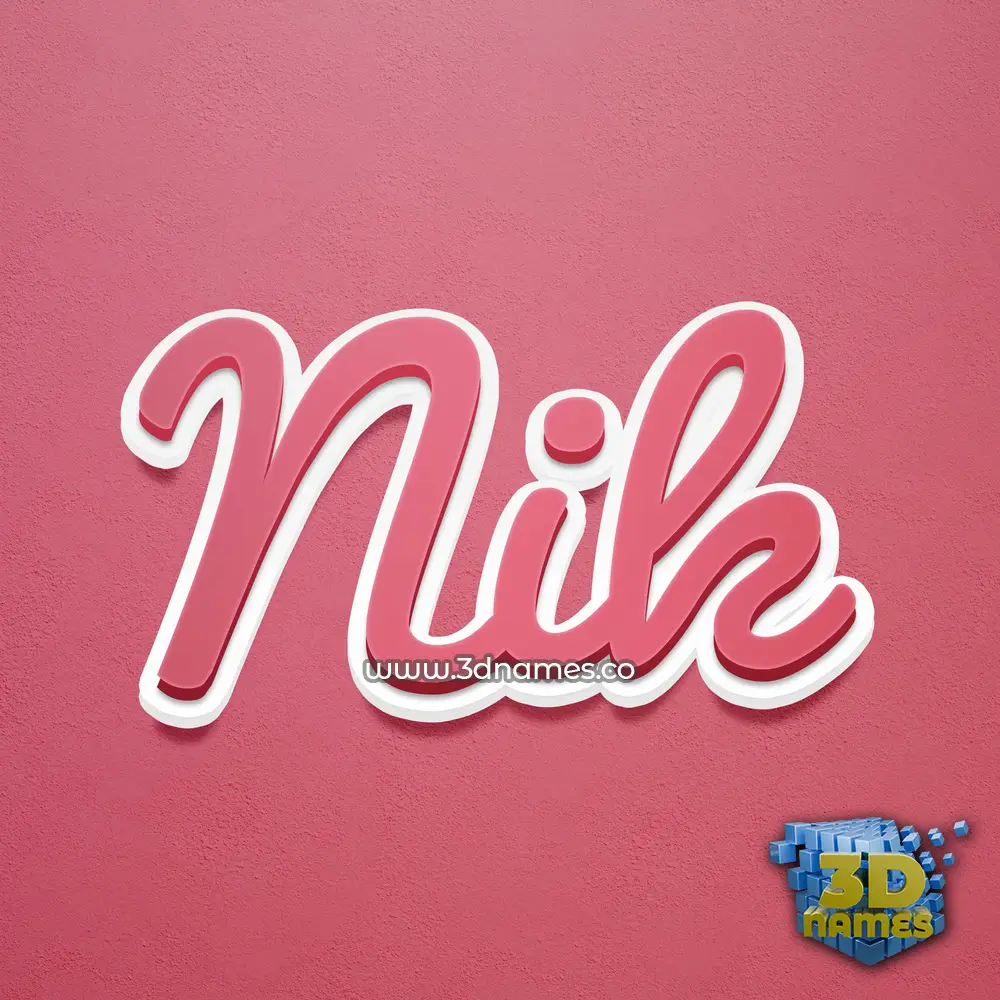 nik in Red Scribble style - 3D name wallpaper
