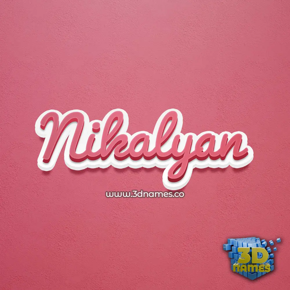 nikalyan in Red Scribble style - 3D name wallpaper
