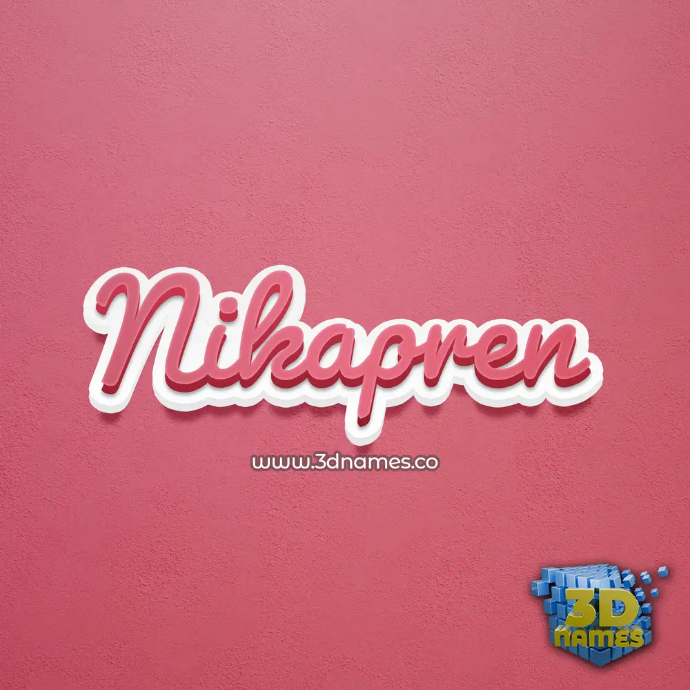 nikapren in Red Scribble style - 3D name wallpaper