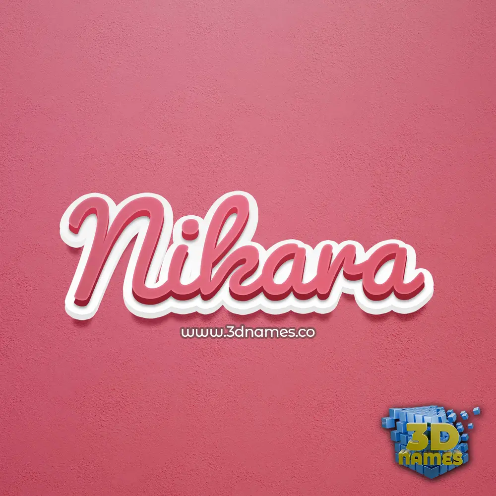 nikara in Red Scribble style - 3D name wallpaper