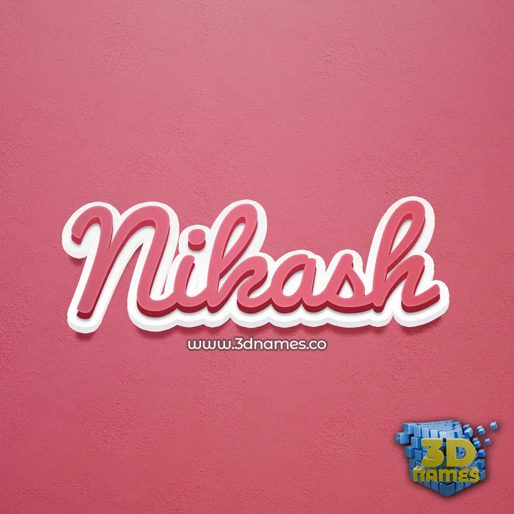 nikash in Red Scribble style - 3D name wallpaper