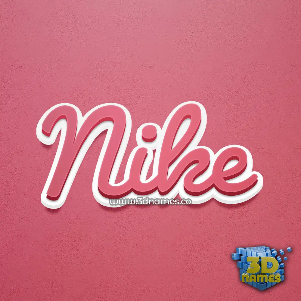 nike in Red Scribble style - 3D name wallpaper