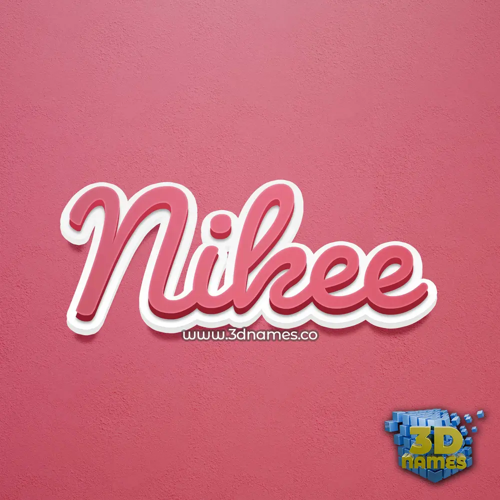 nikee in Red Scribble style - 3D name wallpaper
