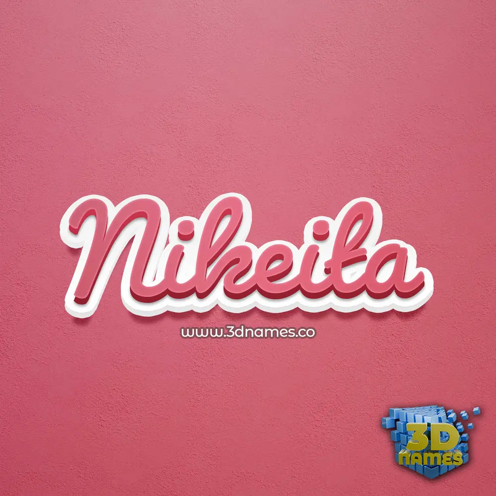 nikeita in Red Scribble style - 3D name wallpaper