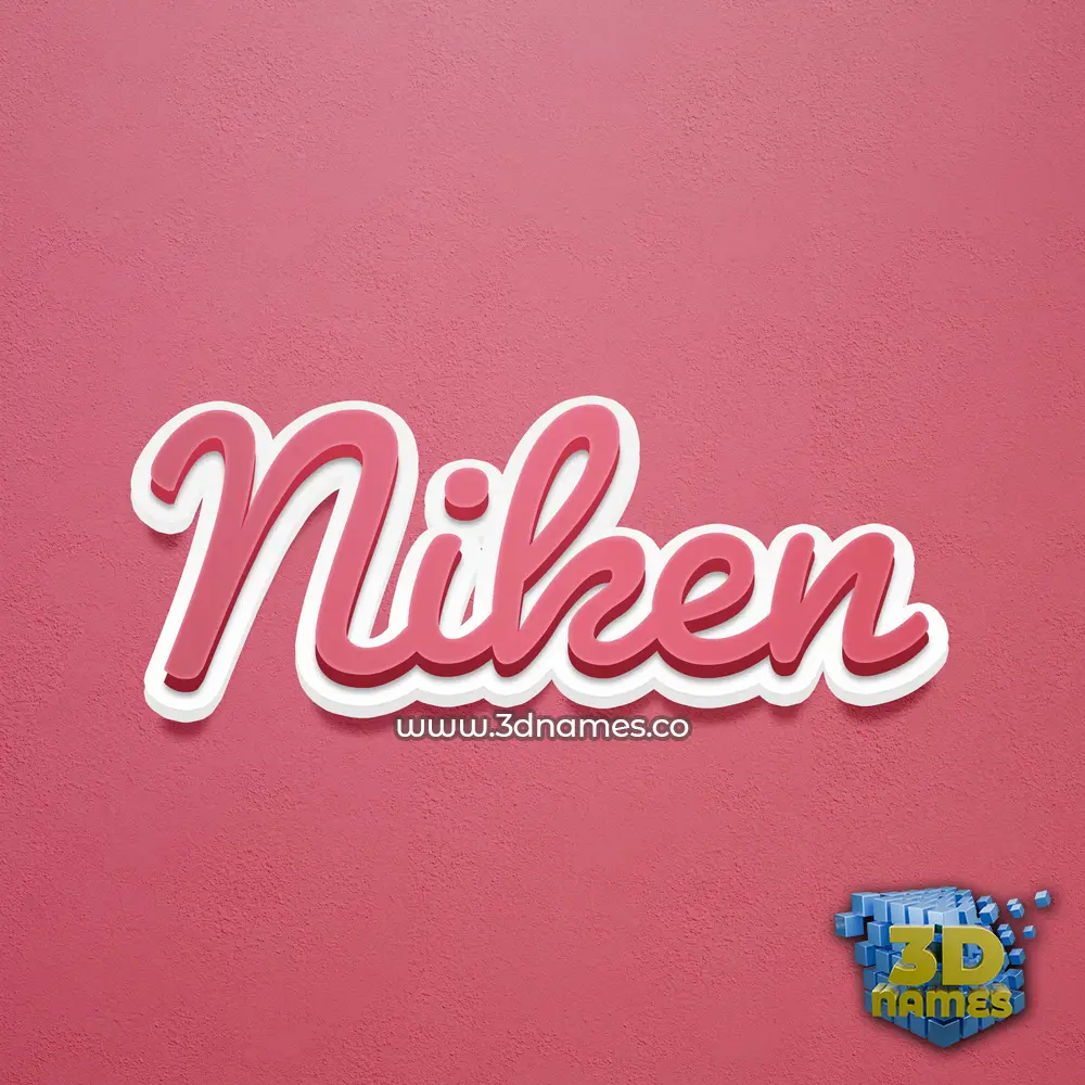 niken in Red Scribble style - 3D name wallpaper