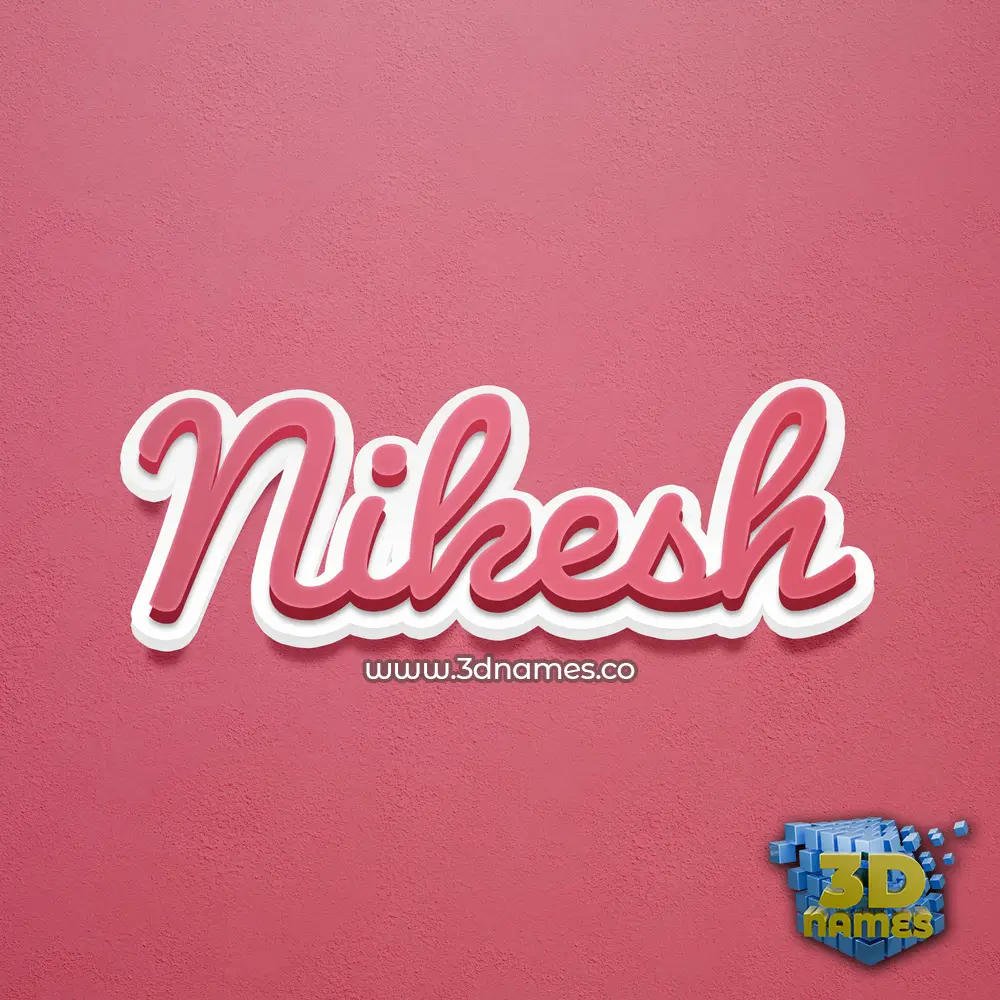 nikesh in Red Scribble style - 3D name wallpaper