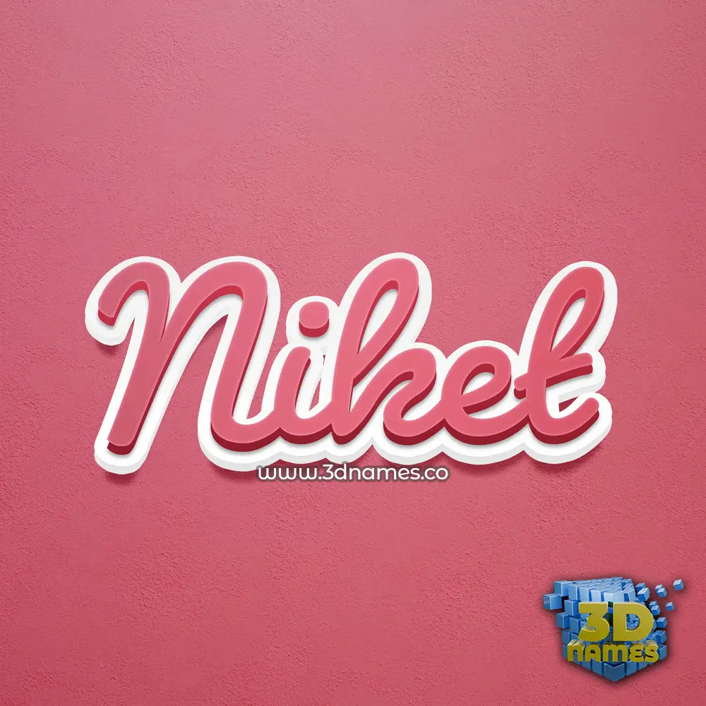 niket in Red Scribble style - 3D name wallpaper