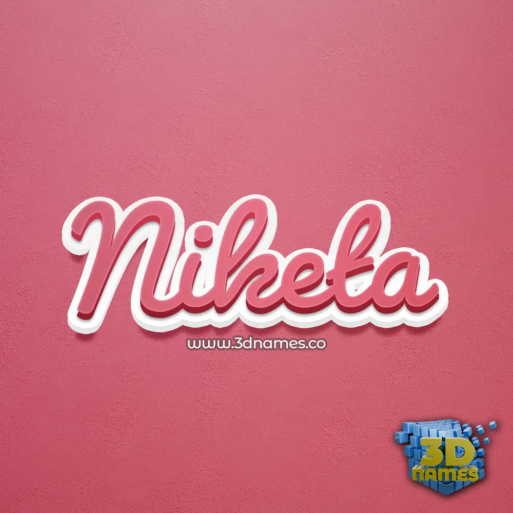 niketa in Red Scribble style - 3D name wallpaper