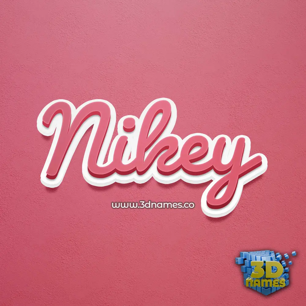 nikey in Red Scribble style - 3D name wallpaper