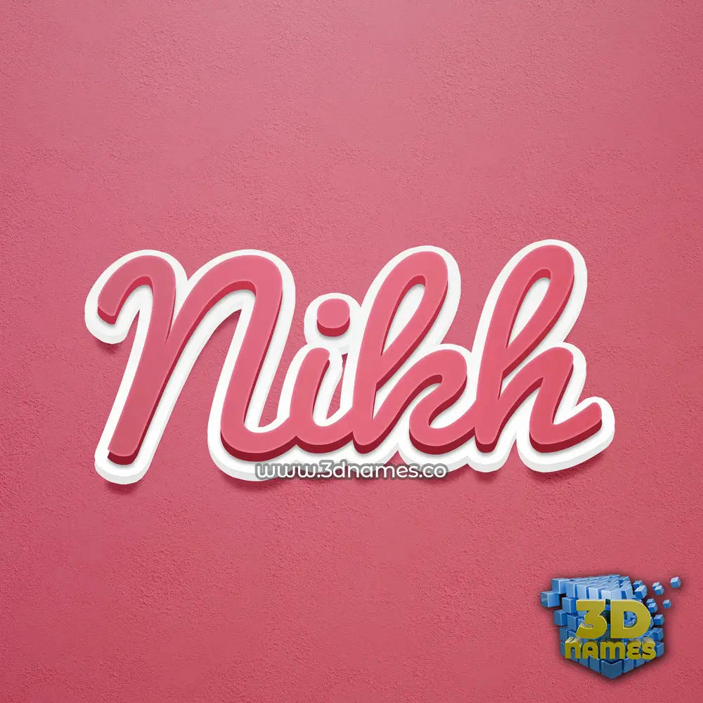 nikh in Red Scribble style - 3D name wallpaper