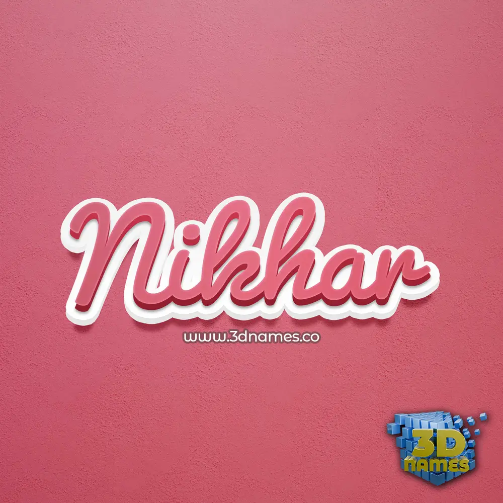 nikhar in Red Scribble style - 3D name wallpaper