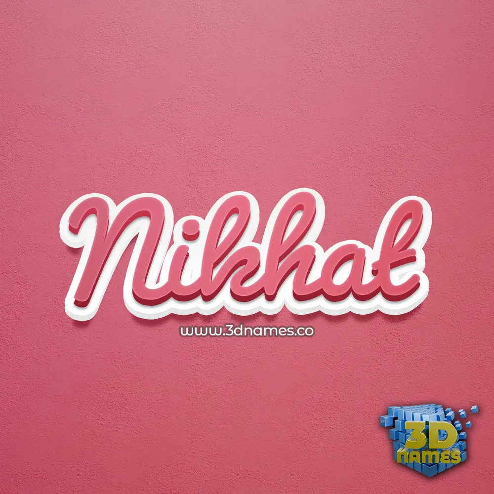 nikhat in Red Scribble style - 3D name wallpaper
