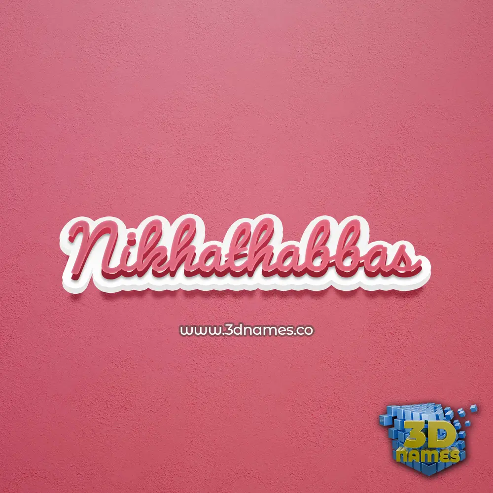 nikhathabbas in Red Scribble style - 3D name wallpaper