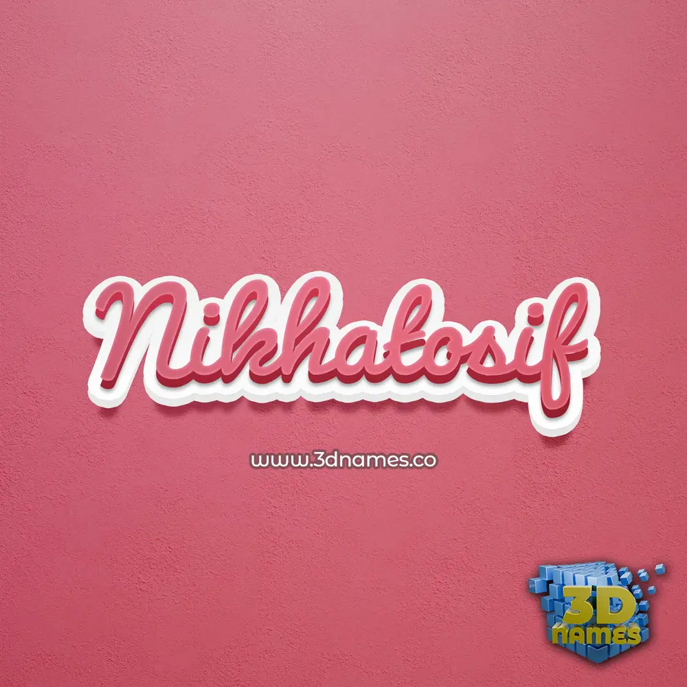 nikhatosif in Red Scribble style - 3D name wallpaper