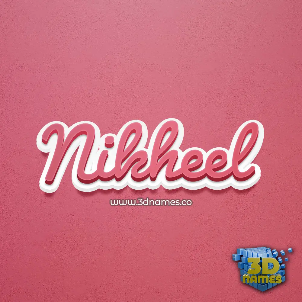 nikheel in Red Scribble style - 3D name wallpaper