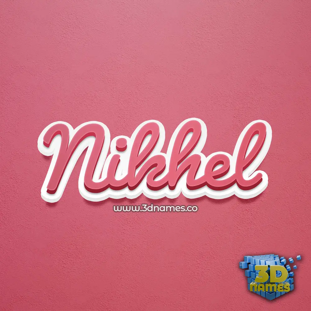 nikhel in Red Scribble style - 3D name wallpaper