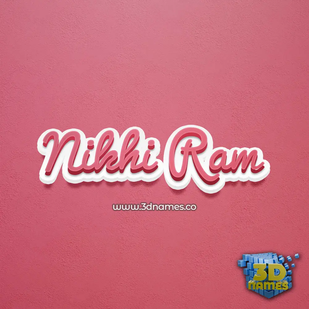 nikhi ram in Red Scribble style - 3D name wallpaper
