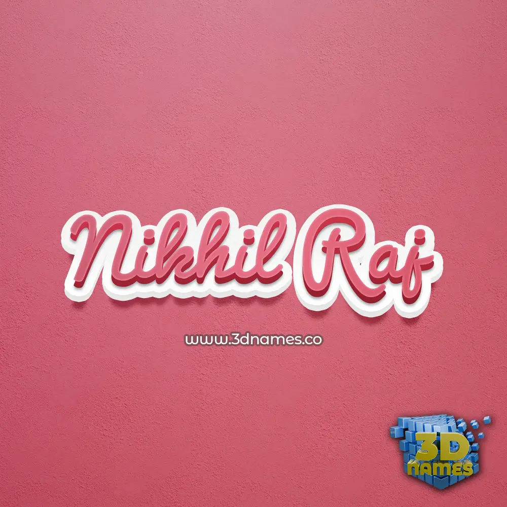 nikhil raj in Red Scribble style - 3D name wallpaper