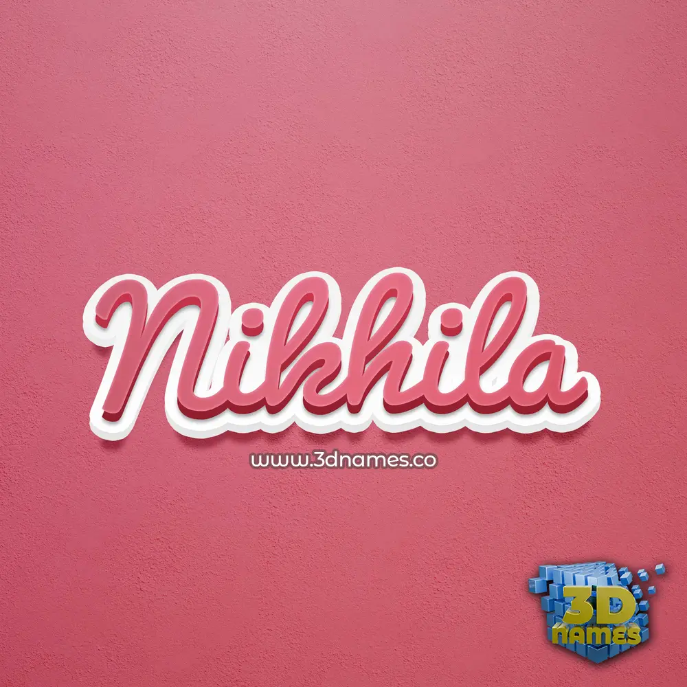 nikhila in Red Scribble style - 3D name wallpaper