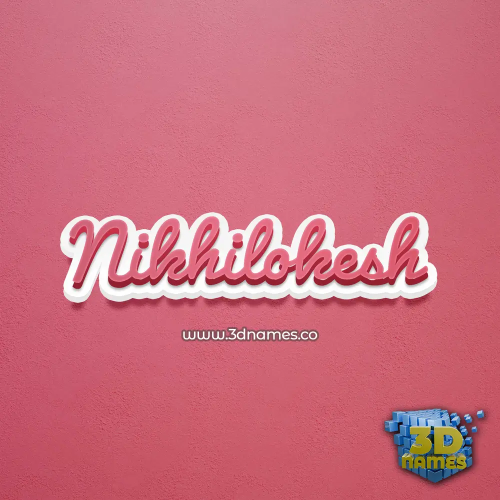 nikhilokesh in Red Scribble style - 3D name wallpaper