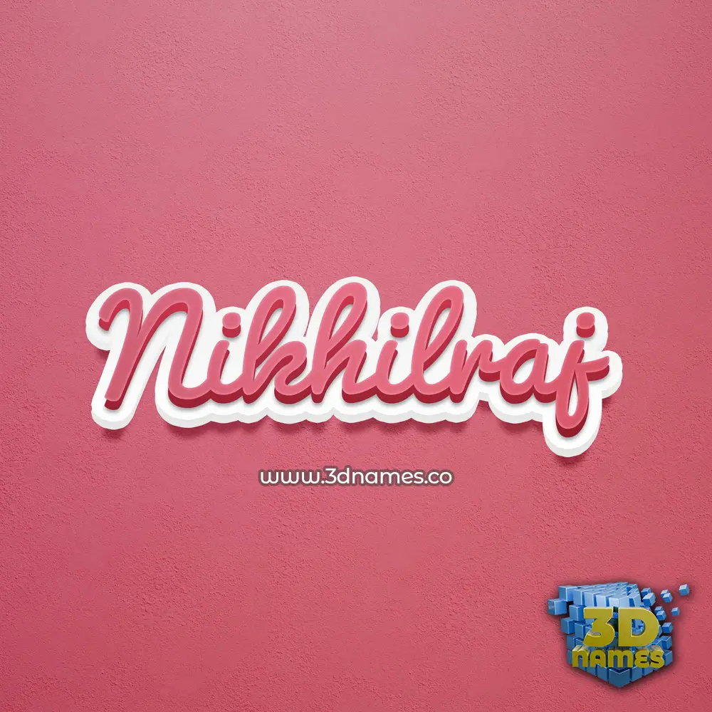 nikhilraj in Red Scribble style - 3D name wallpaper