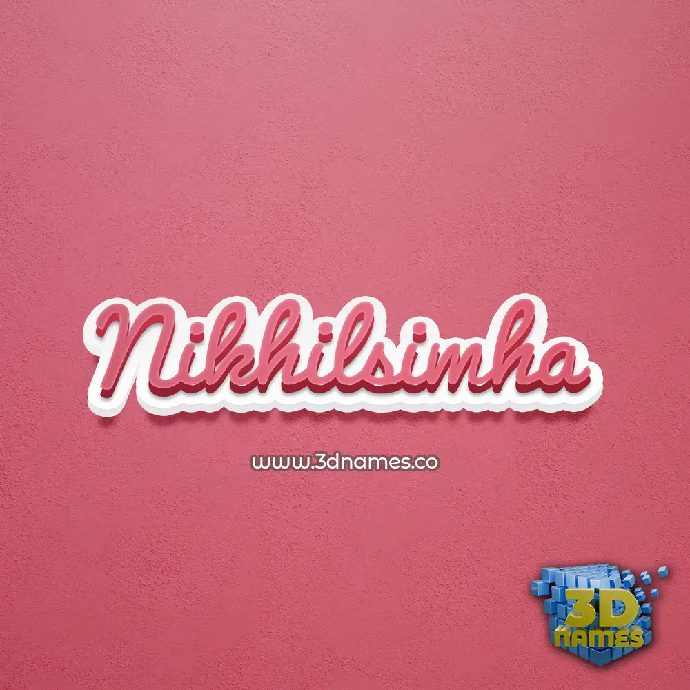 nikhilsimha in Red Scribble style - 3D name wallpaper