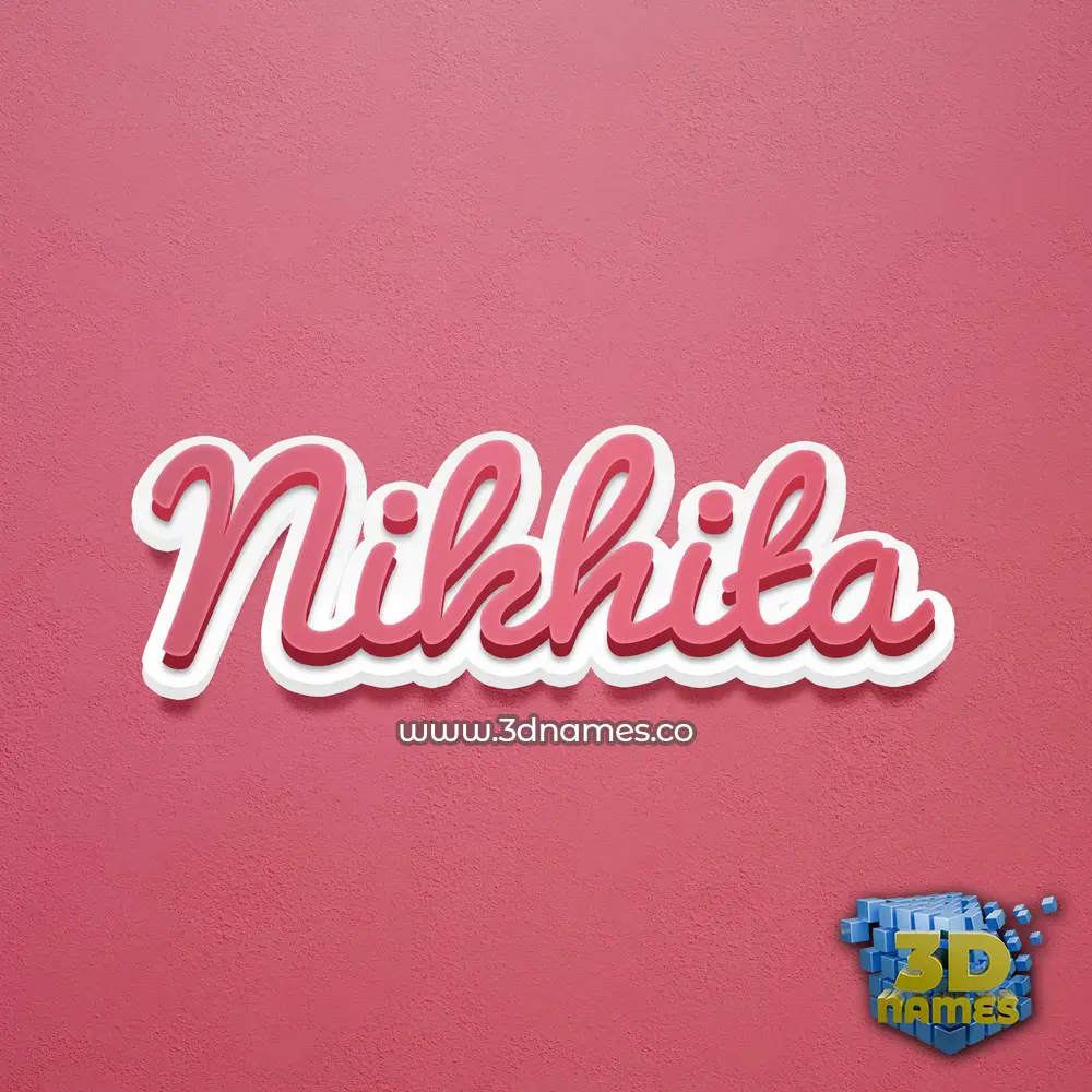 nikhita in Red Scribble style - 3D name wallpaper