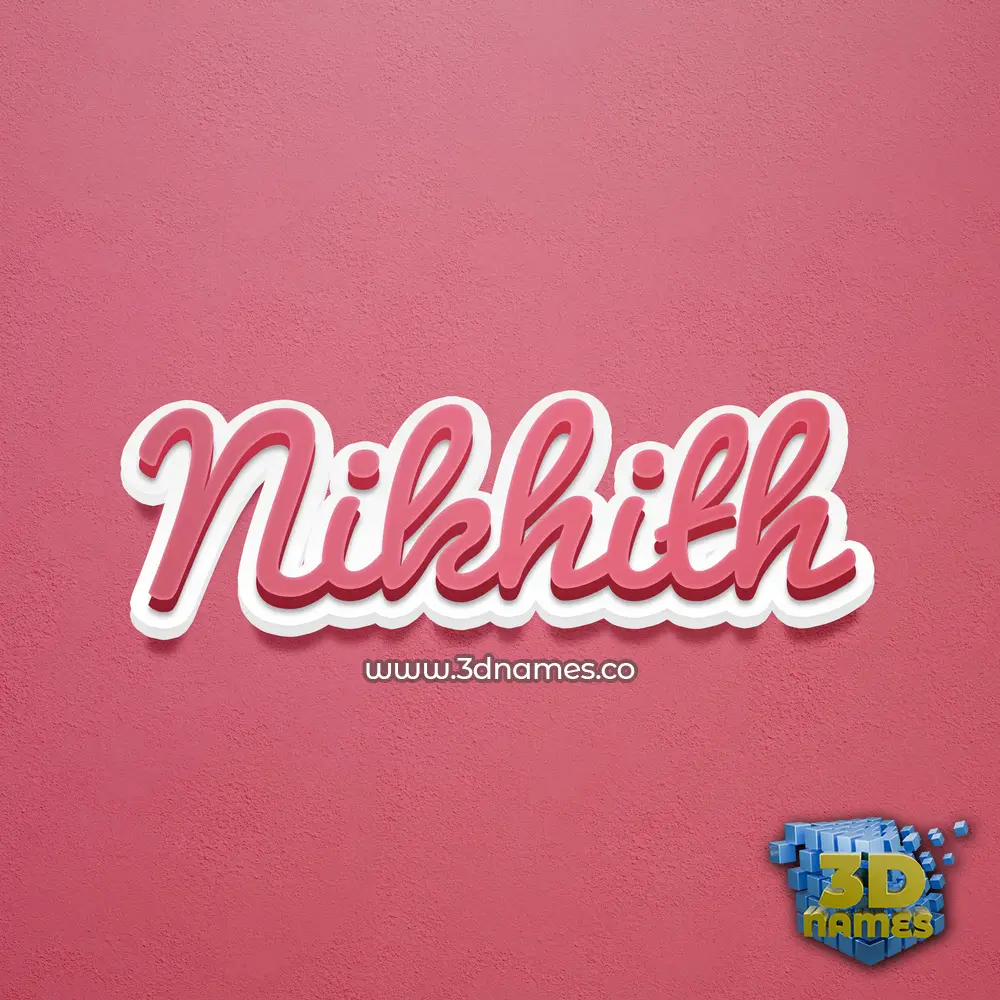 nikhith in Red Scribble style - 3D name wallpaper