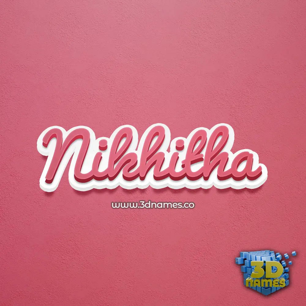 nikhitha in Red Scribble style - 3D name wallpaper