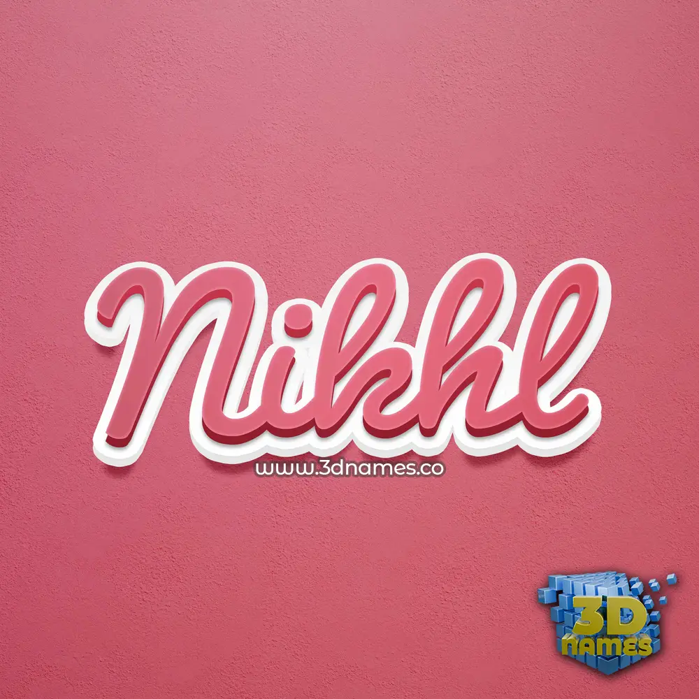 nikhl in Red Scribble style - 3D name wallpaper