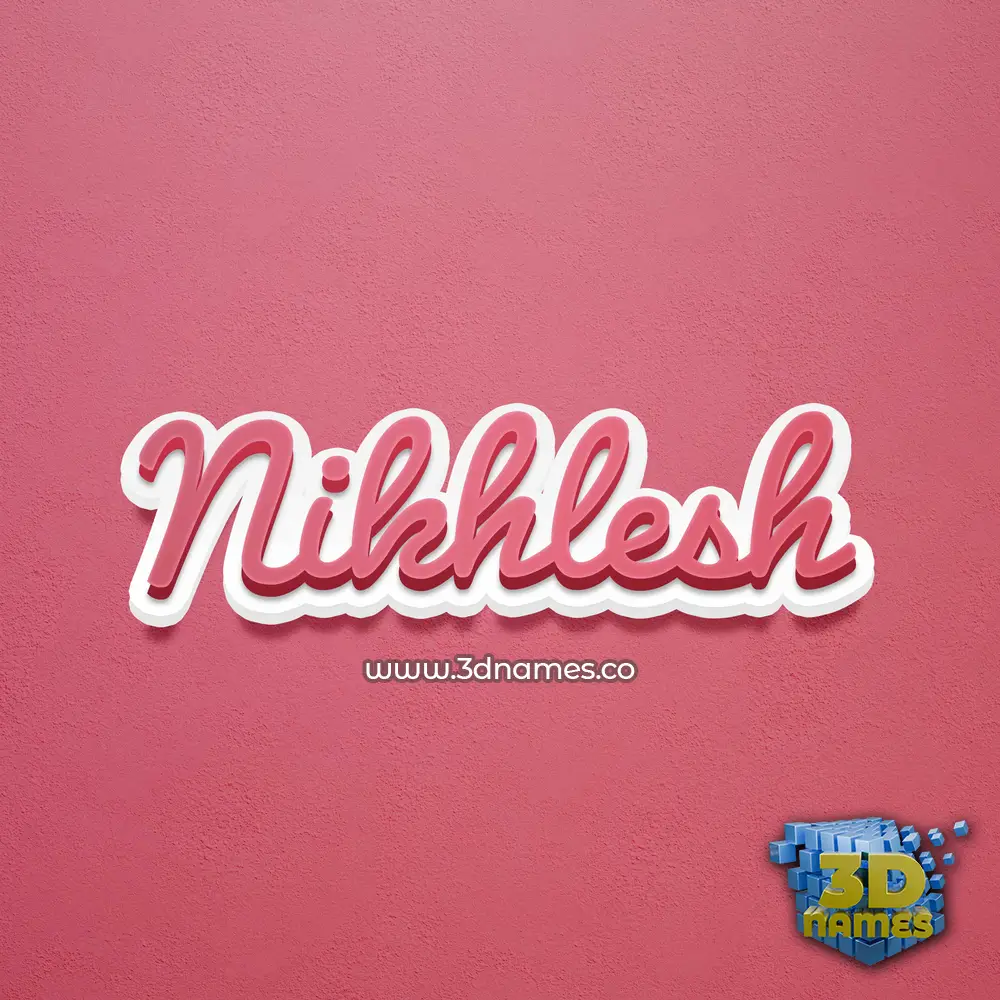 nikhlesh in Red Scribble style - 3D name wallpaper