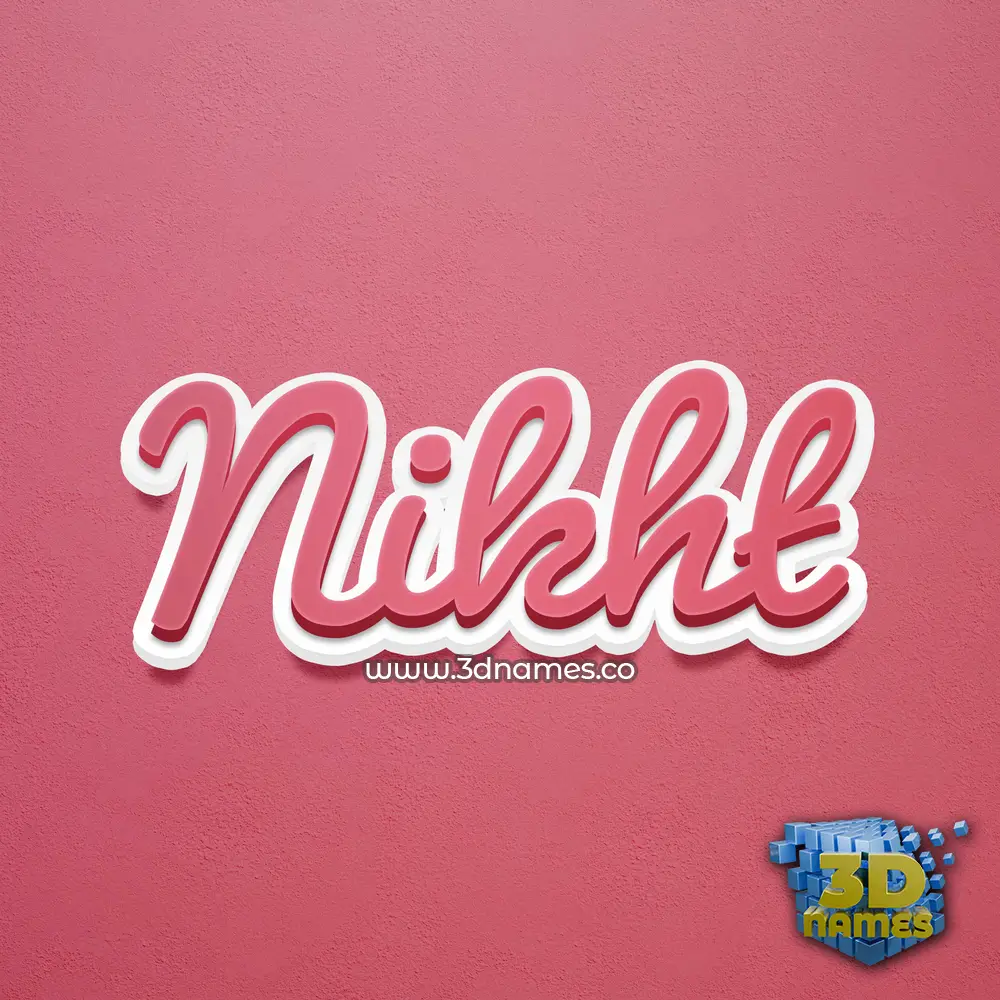 nikht in Red Scribble style - 3D name wallpaper
