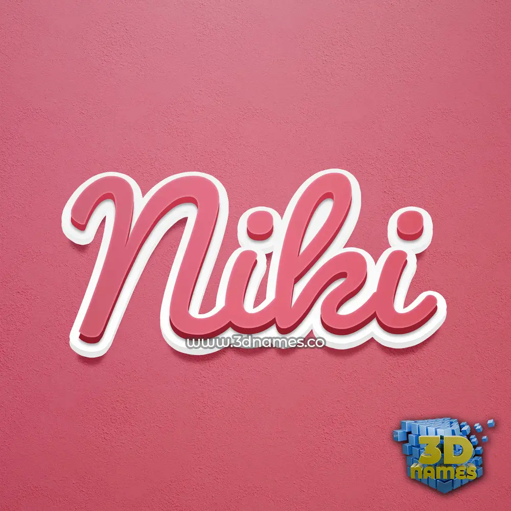 niki in Red Scribble style - 3D name wallpaper