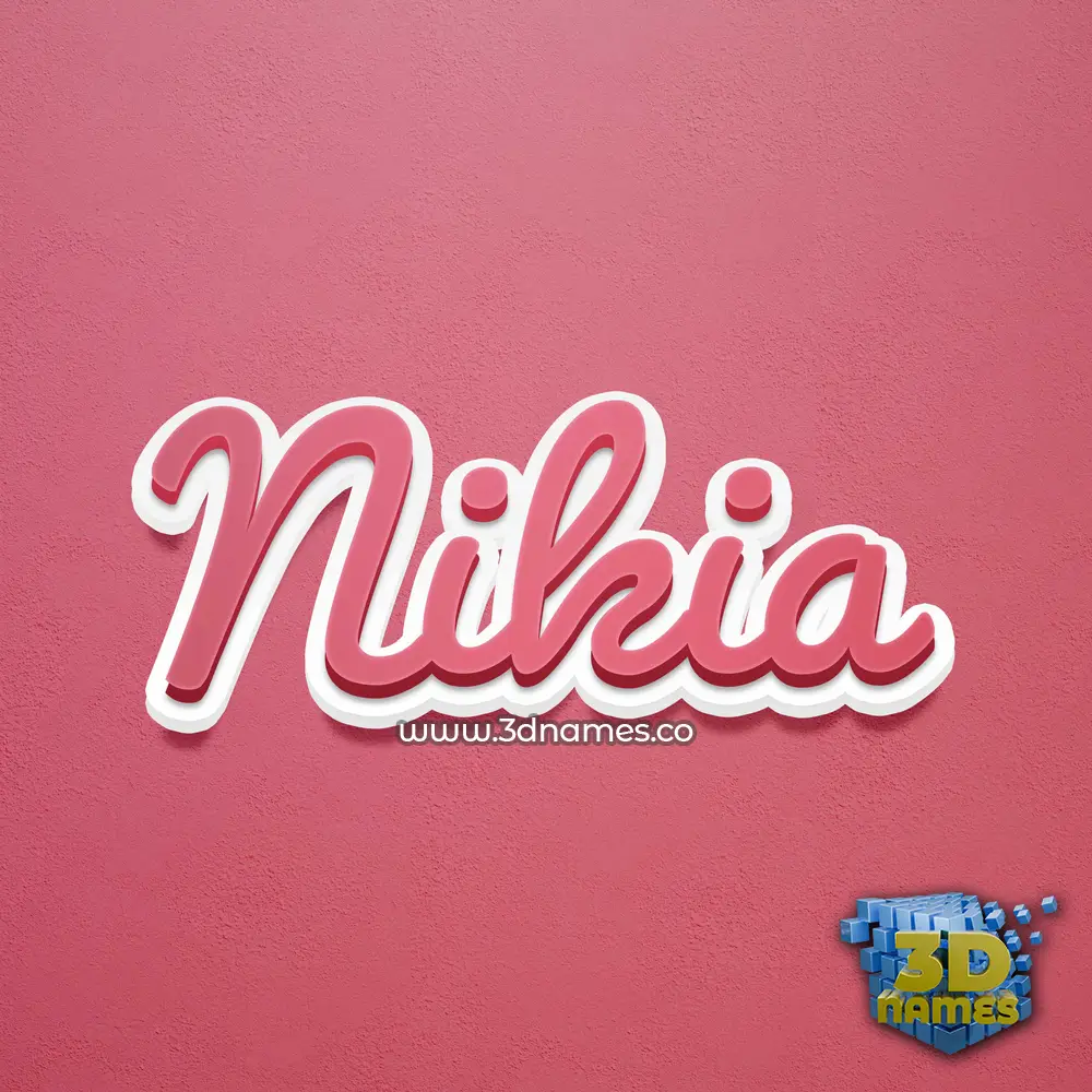 nikia in Red Scribble style - 3D name wallpaper