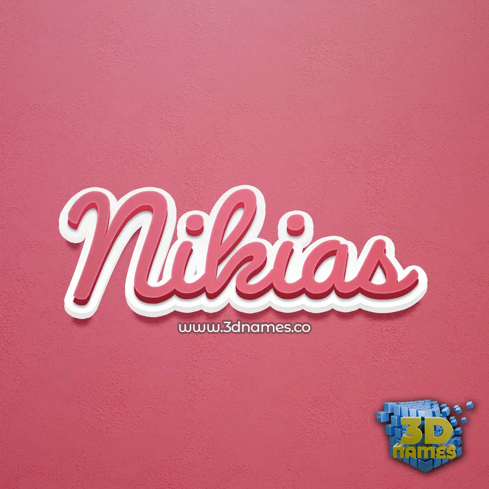 nikias in Red Scribble style - 3D name wallpaper