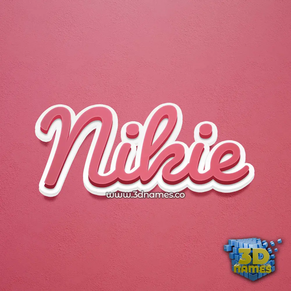 nikie in Red Scribble style - 3D name wallpaper