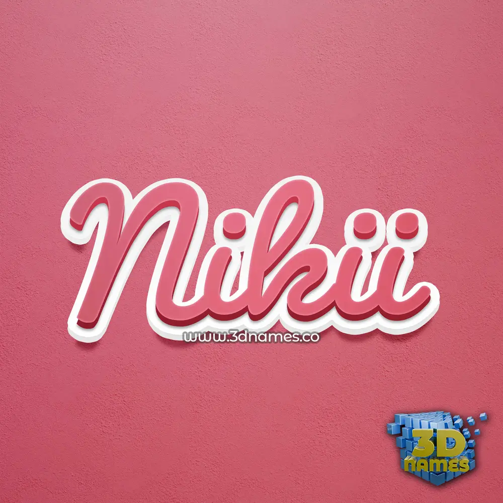 nikii in Red Scribble style - 3D name wallpaper