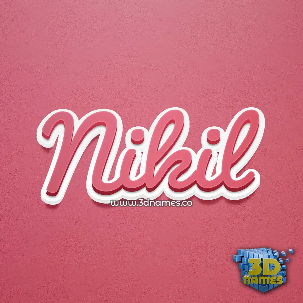 nikil in Red Scribble style - 3D name wallpaper