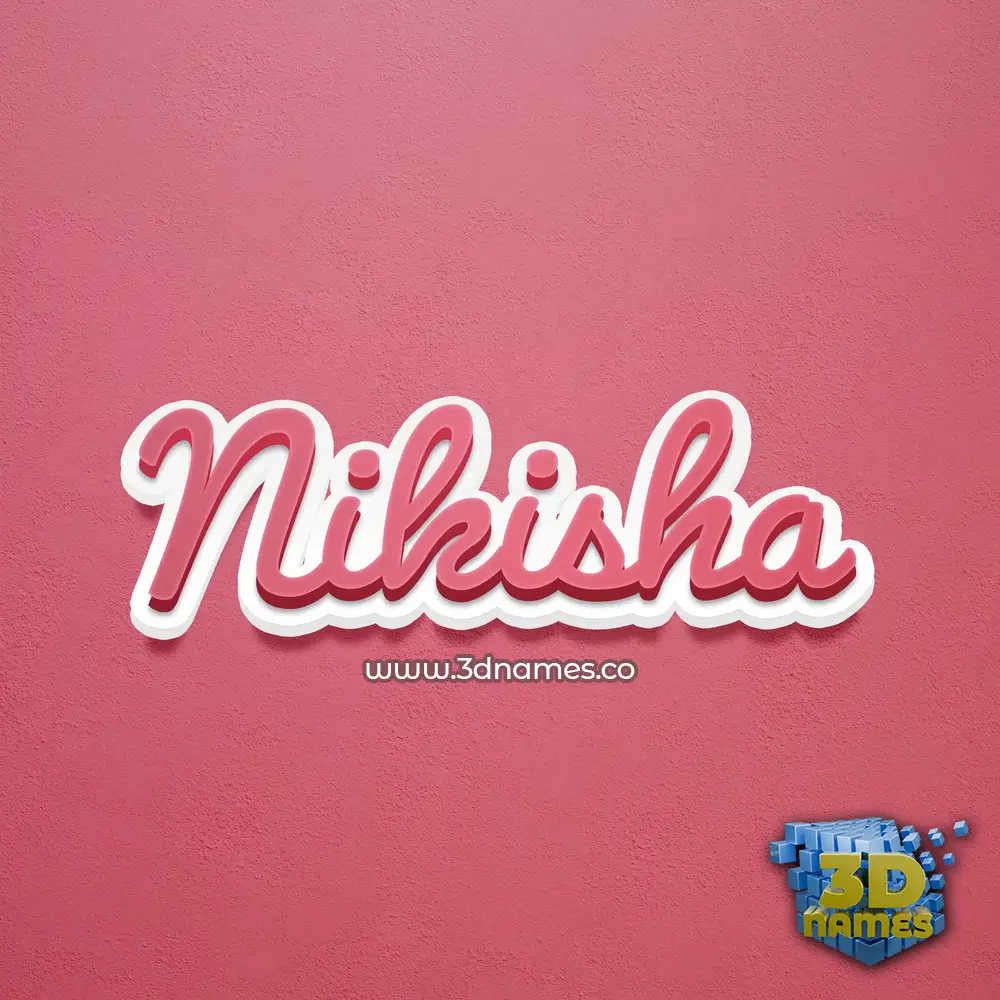 nikisha in Red Scribble style - 3D name wallpaper