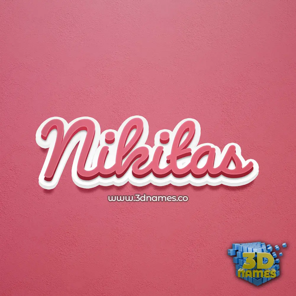nikitas in Red Scribble style - 3D name wallpaper