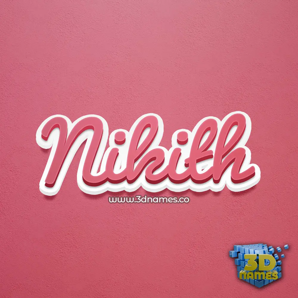 nikith in Red Scribble style - 3D name wallpaper