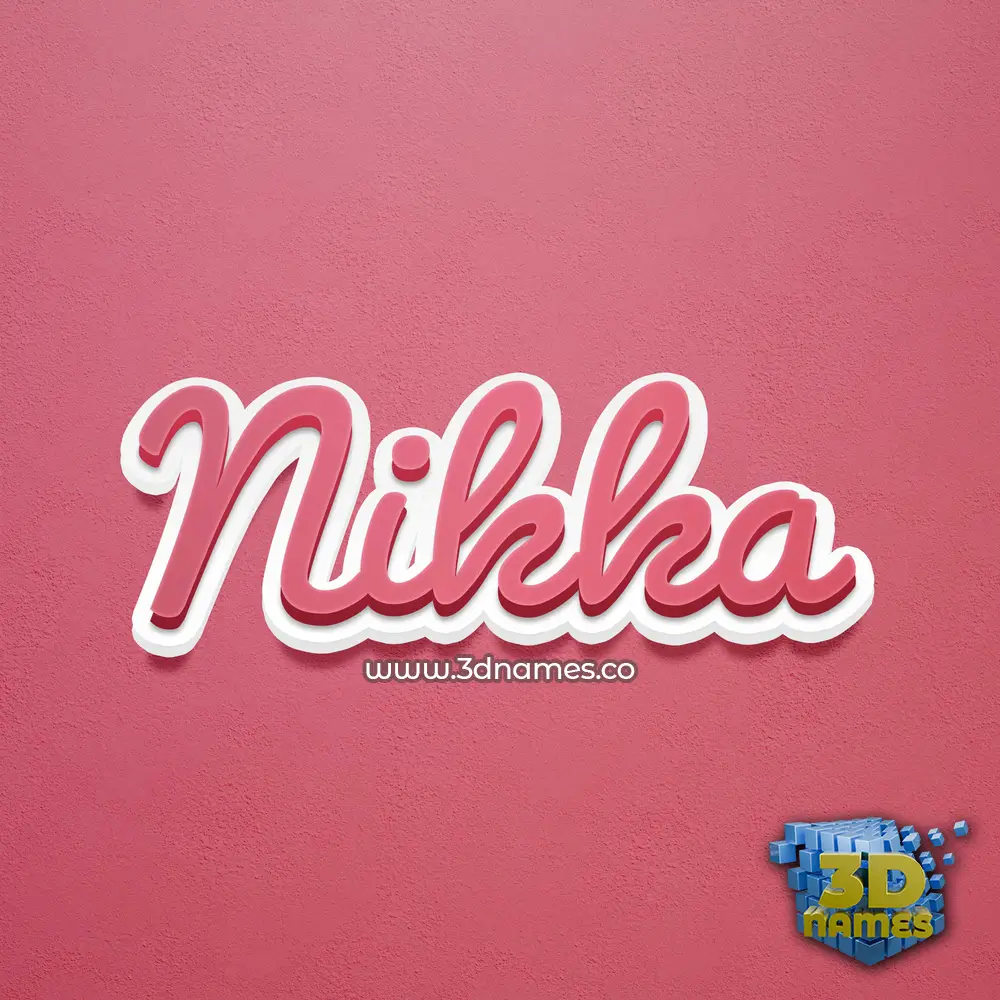 nikka in Red Scribble style - 3D name wallpaper