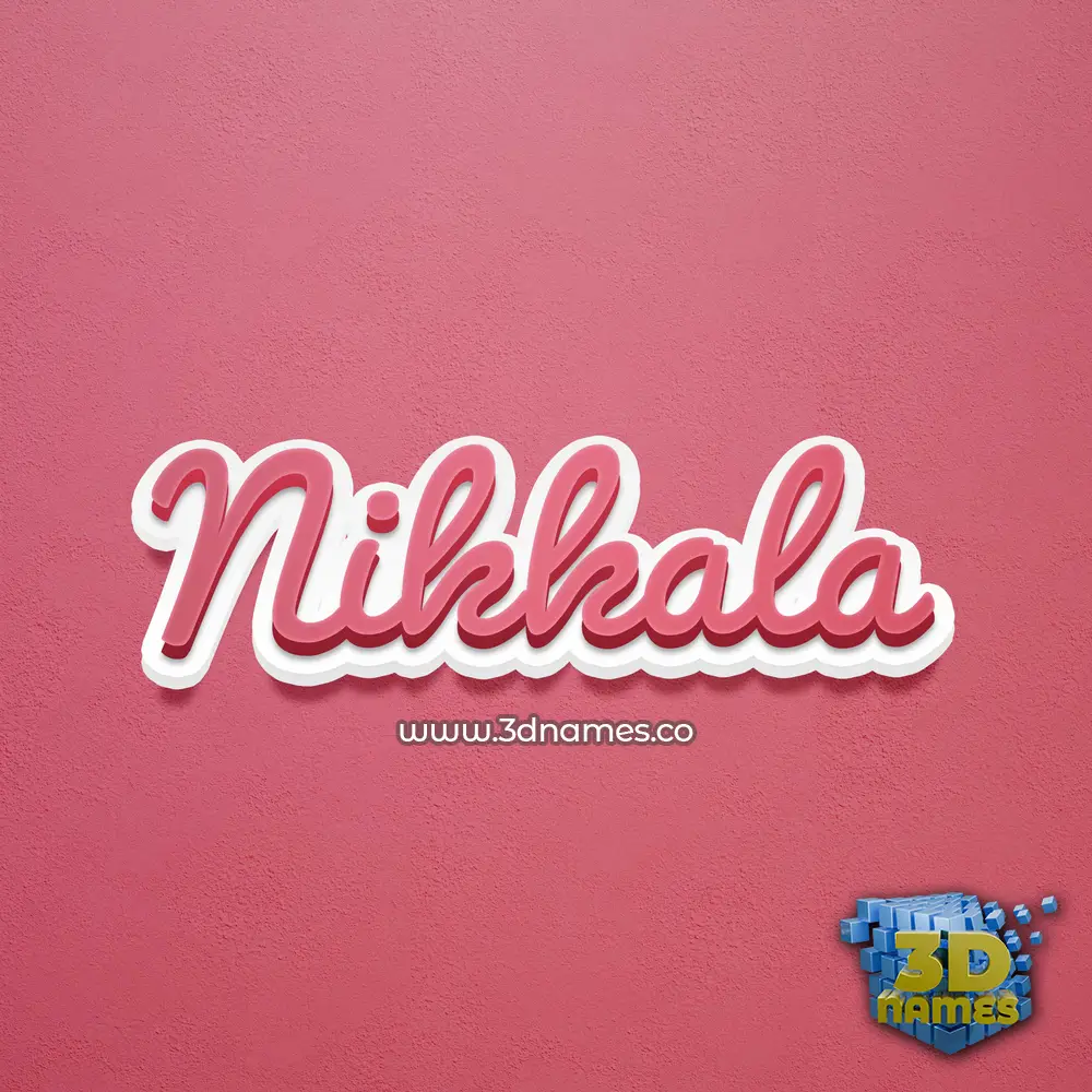 nikkala in Red Scribble style - 3D name wallpaper