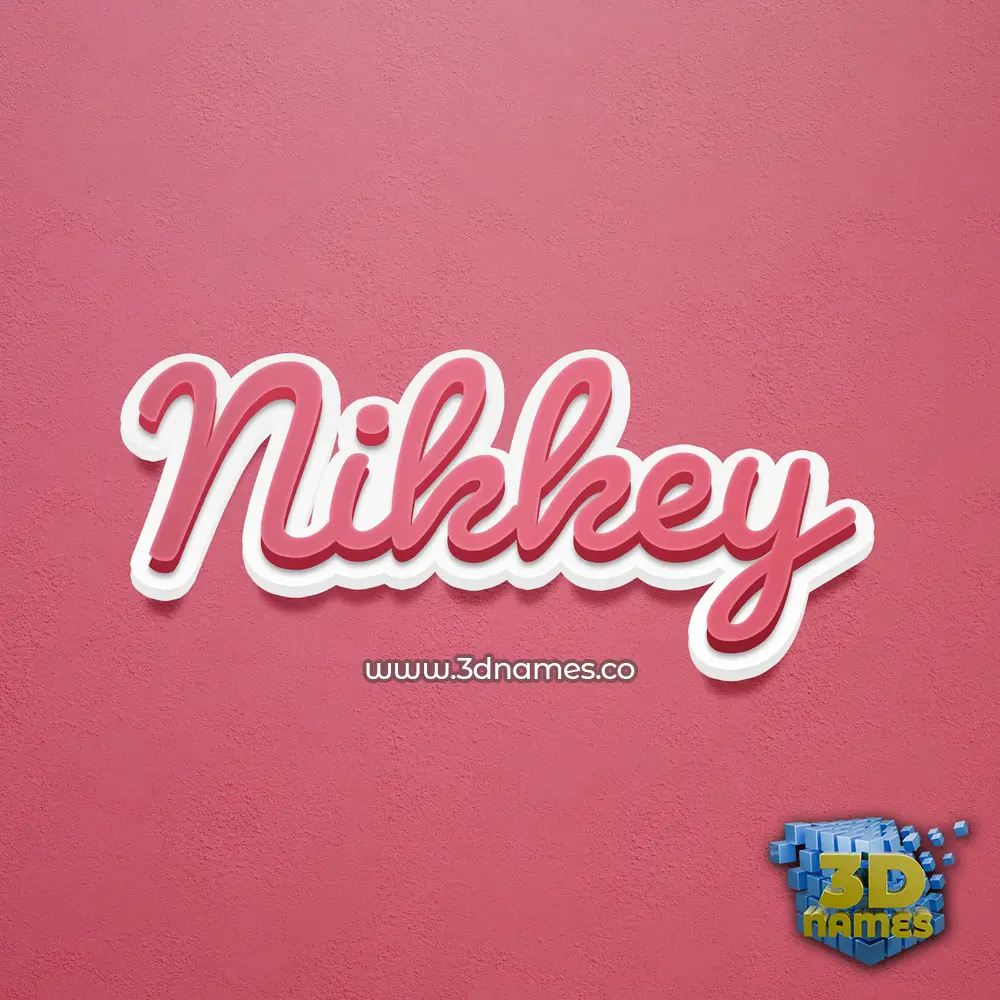 nikkey in Red Scribble style - 3D name wallpaper