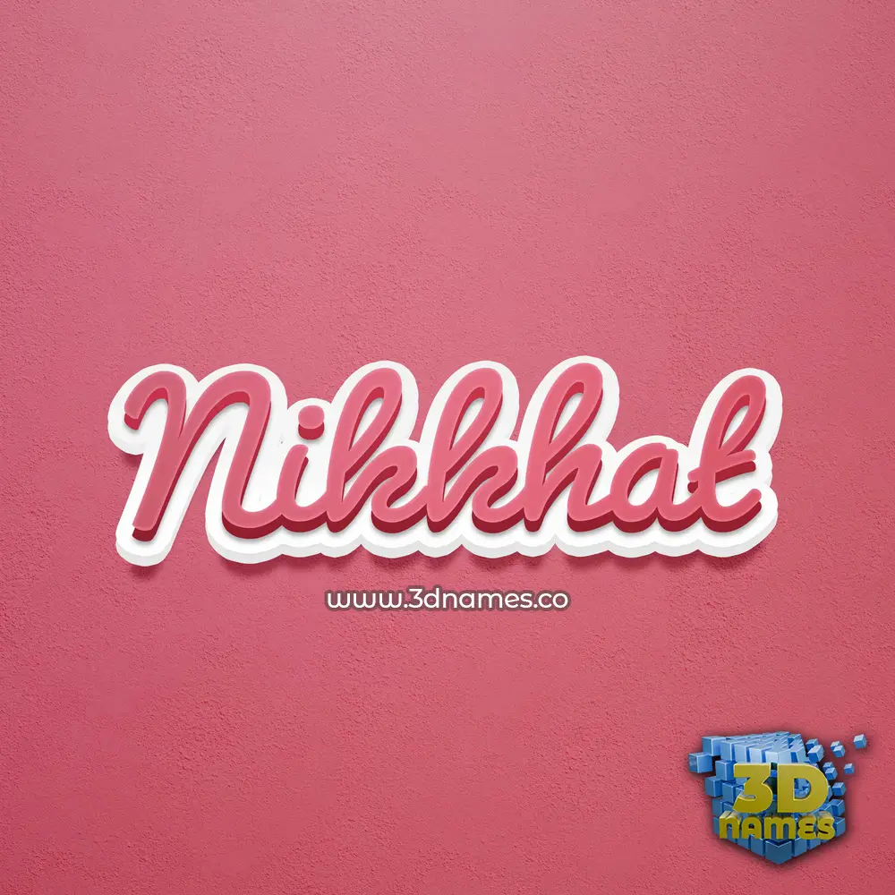 nikkhat in Red Scribble style - 3D name wallpaper