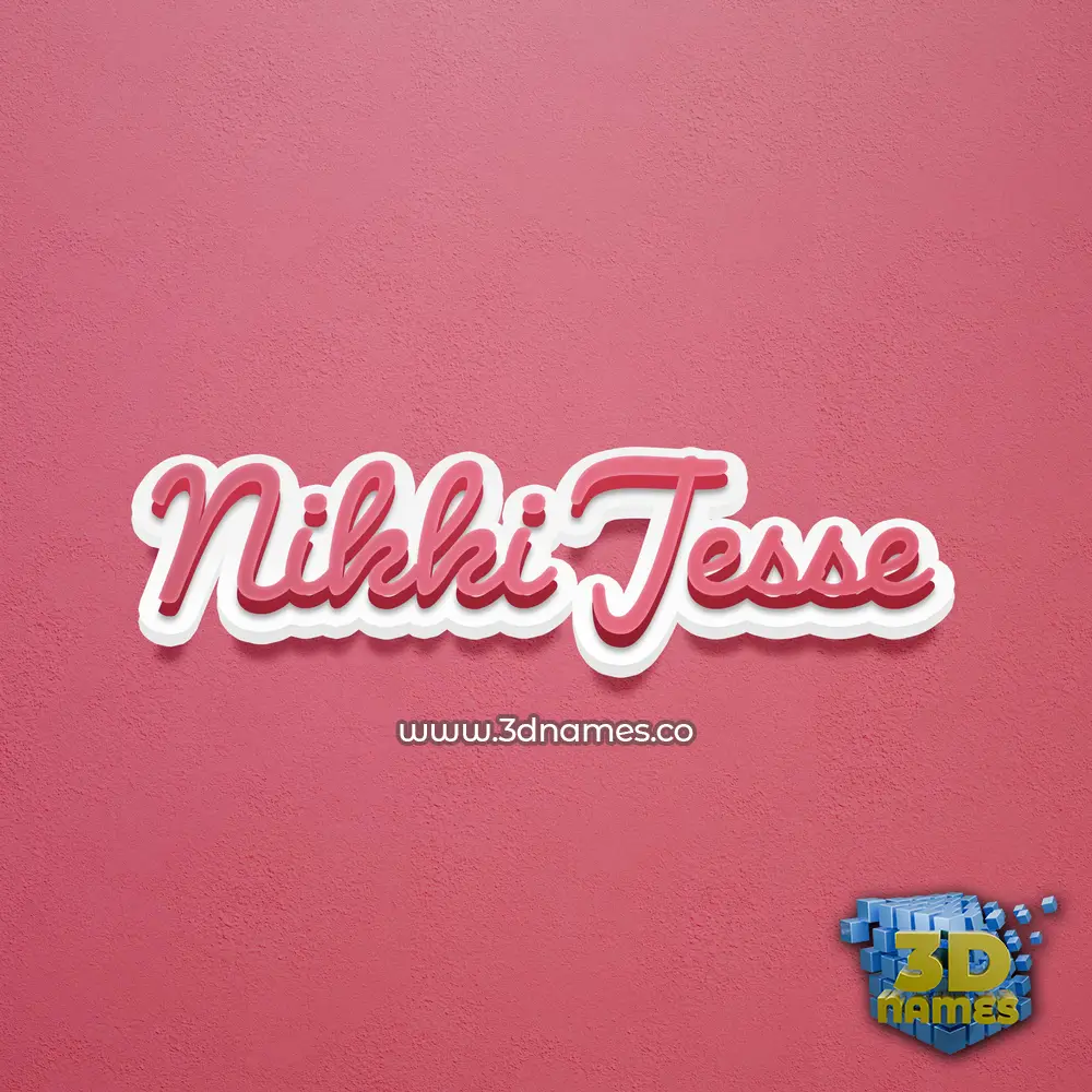 nikki jesse in Red Scribble style - 3D name wallpaper