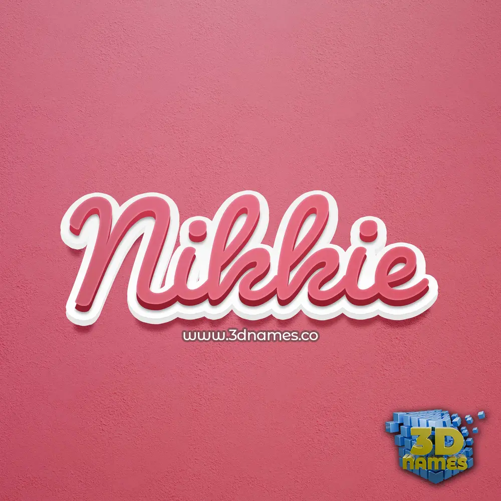 nikkie in Red Scribble style - 3D name wallpaper